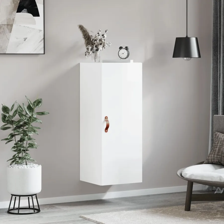 Armoire murale blanc brillant 34,5x34x90 cm - 3