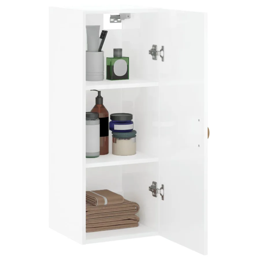 Armoire murale blanc brillant 34,5x34x90 cm - 5