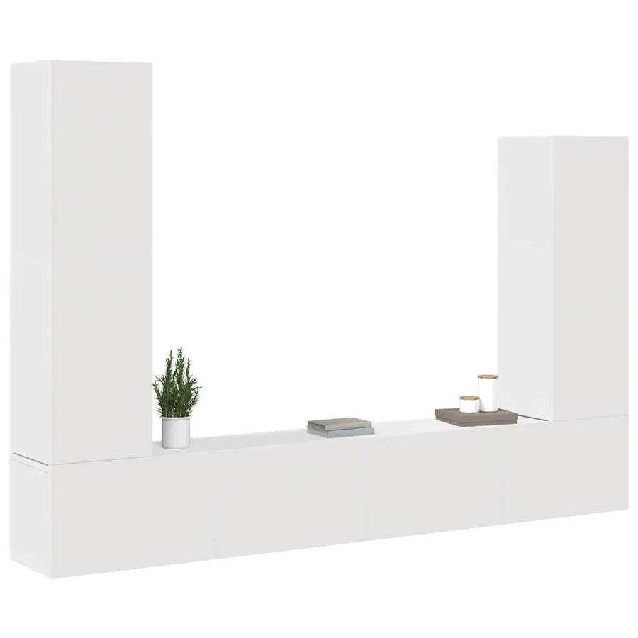 Ensemble de meubles TV 4 pcs Blanc Bois d'ingénierie - 3