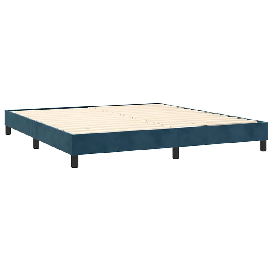 Sommier à lattes de lit avec matelas LED Bleu foncé 180x200 cm - 5