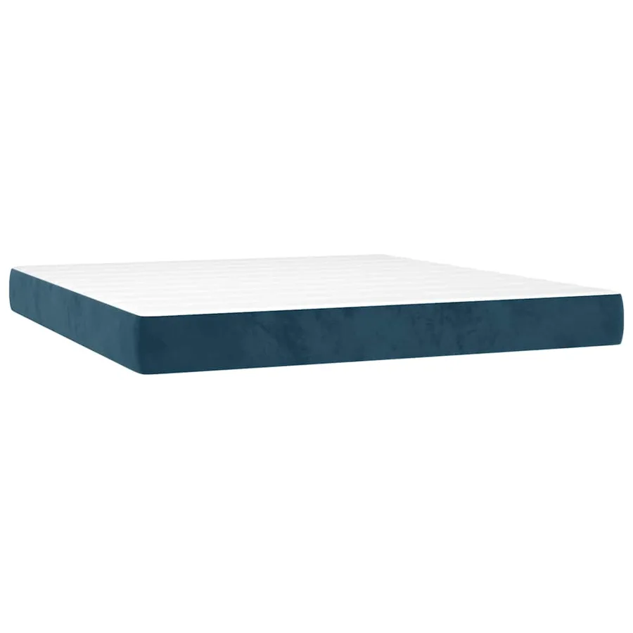 Sommier à lattes de lit avec matelas LED Bleu foncé 180x200 cm - 6