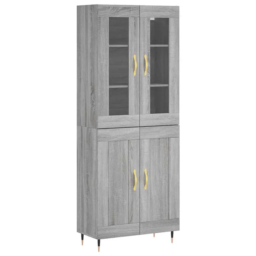 Buffet haut Sonoma gris 69,5x34x180 cm Bois d'ingénierie - 2