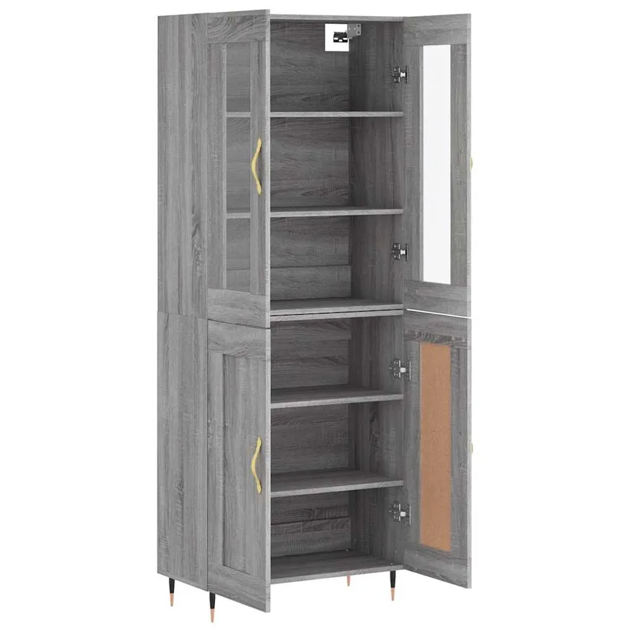 Buffet haut Sonoma gris 69,5x34x180 cm Bois d'ingénierie - 3