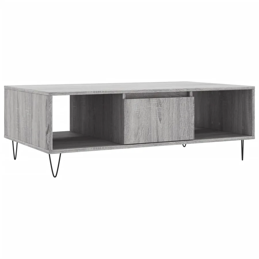 Table basse sonoma gris 104x60x35 cm bois d'ingénierie - 2