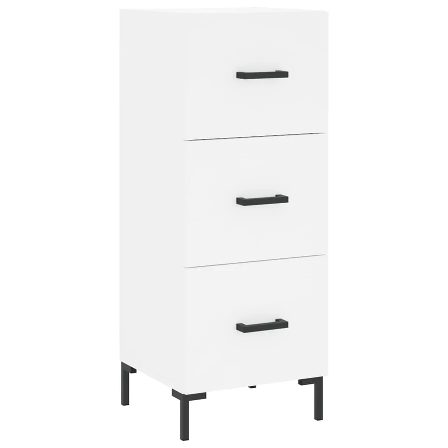 Buffet haut Blanc 34,5x34x180 cm Bois d'ingénierie - 5