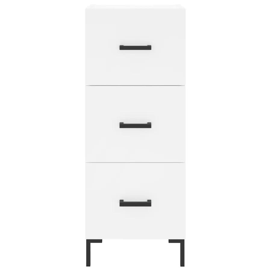 Buffet haut Blanc 34,5x34x180 cm Bois d'ingénierie - 6