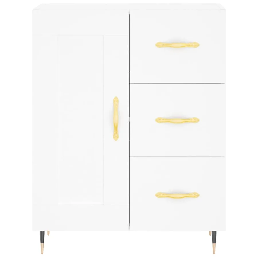 Buffet haut Blanc 69,5x34x180 cm Bois d'ingénierie - 8