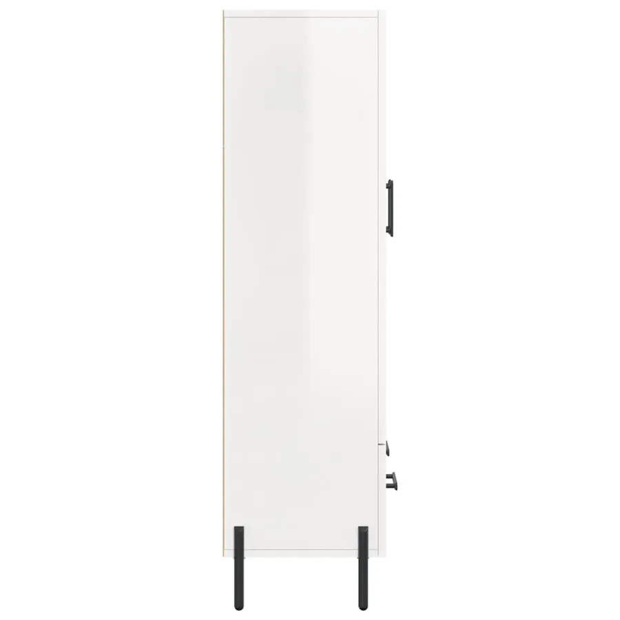 Buffet haut blanc brillant 69,5x31x115 cm bois d'ingénierie - 7