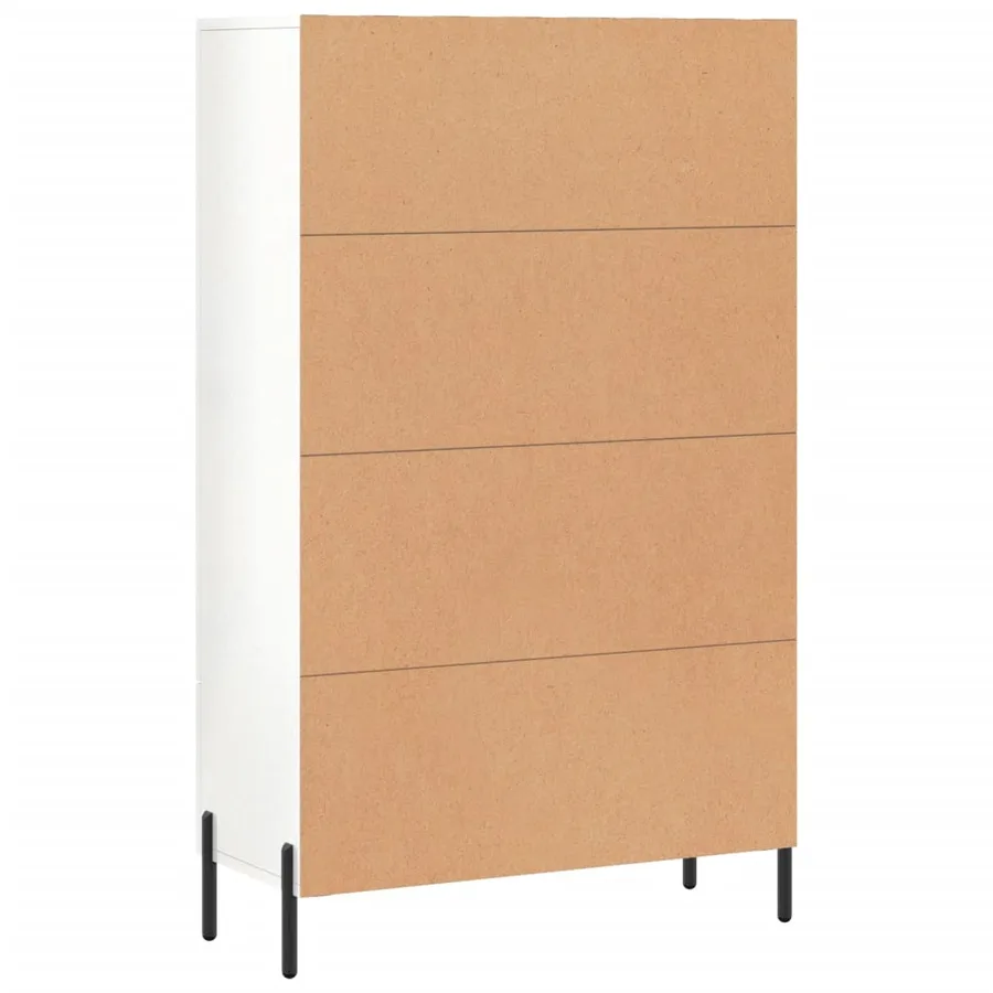 Buffet haut blanc brillant 69,5x31x115 cm bois d'ingénierie - 8