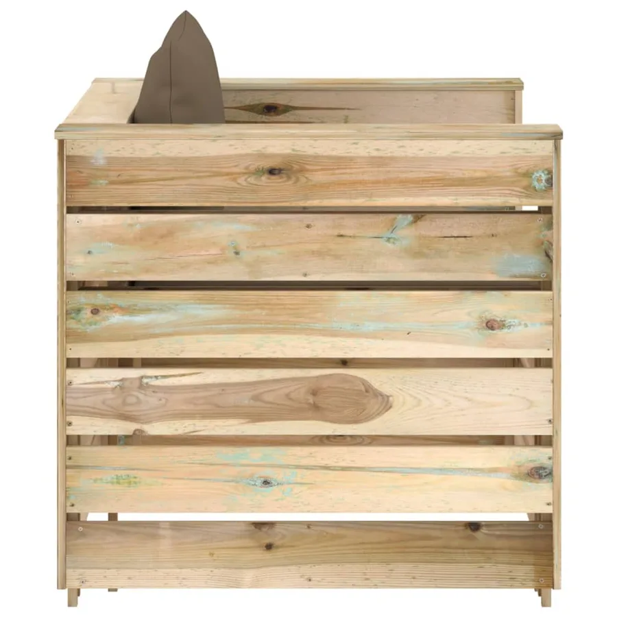 Salon de jardin 2 pcs avec coussins Bois imprégné de vert - 4