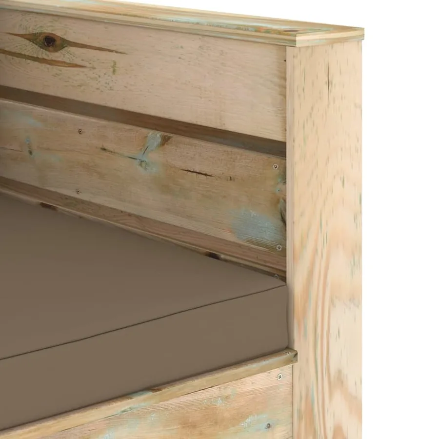 Salon de jardin 2 pcs avec coussins Bois imprégné de vert - 6