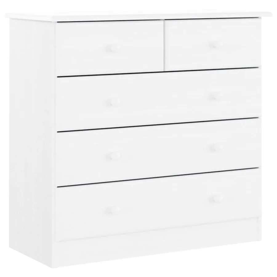 Commode ALTA blanc 77x35x73 cm bois massif de pin - 2