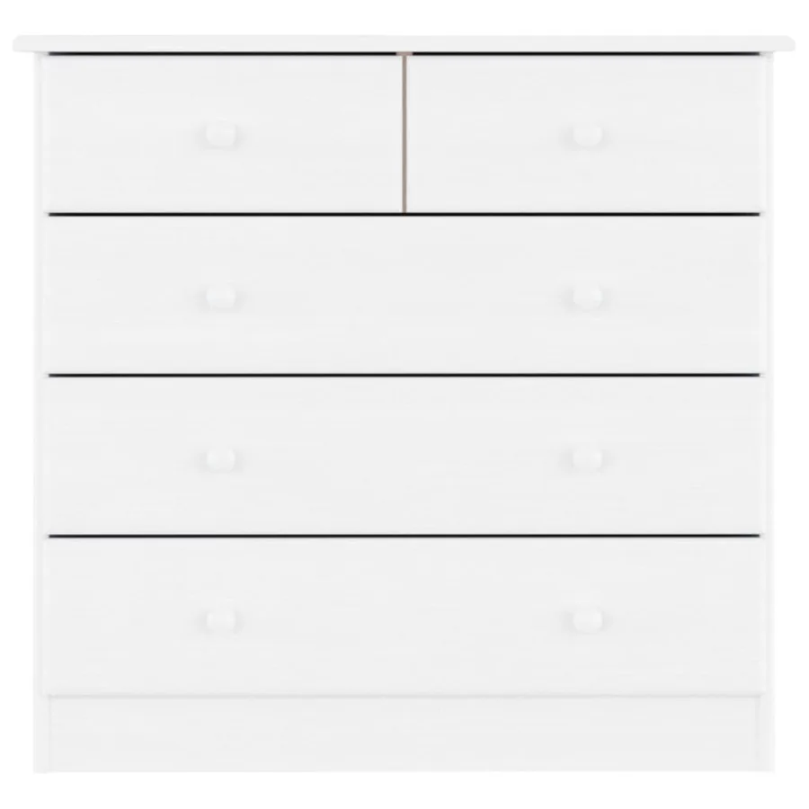 Commode ALTA blanc 77x35x73 cm bois massif de pin - 4
