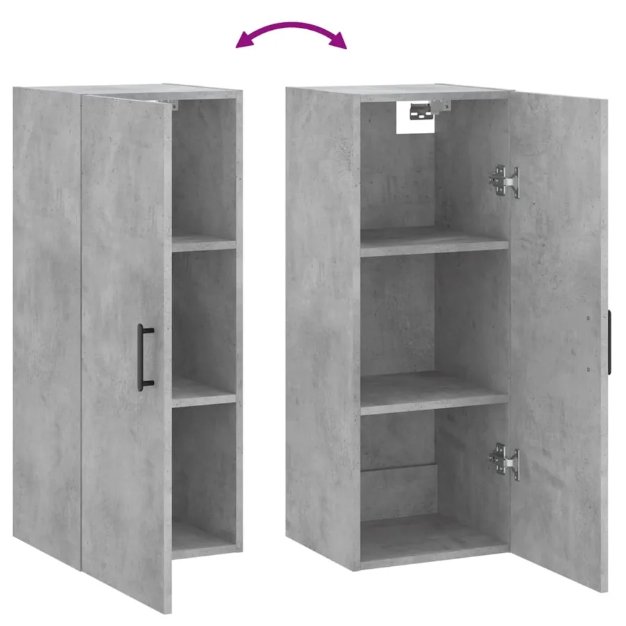 Armoire murale gris béton 34,5x34x90 cm - 10