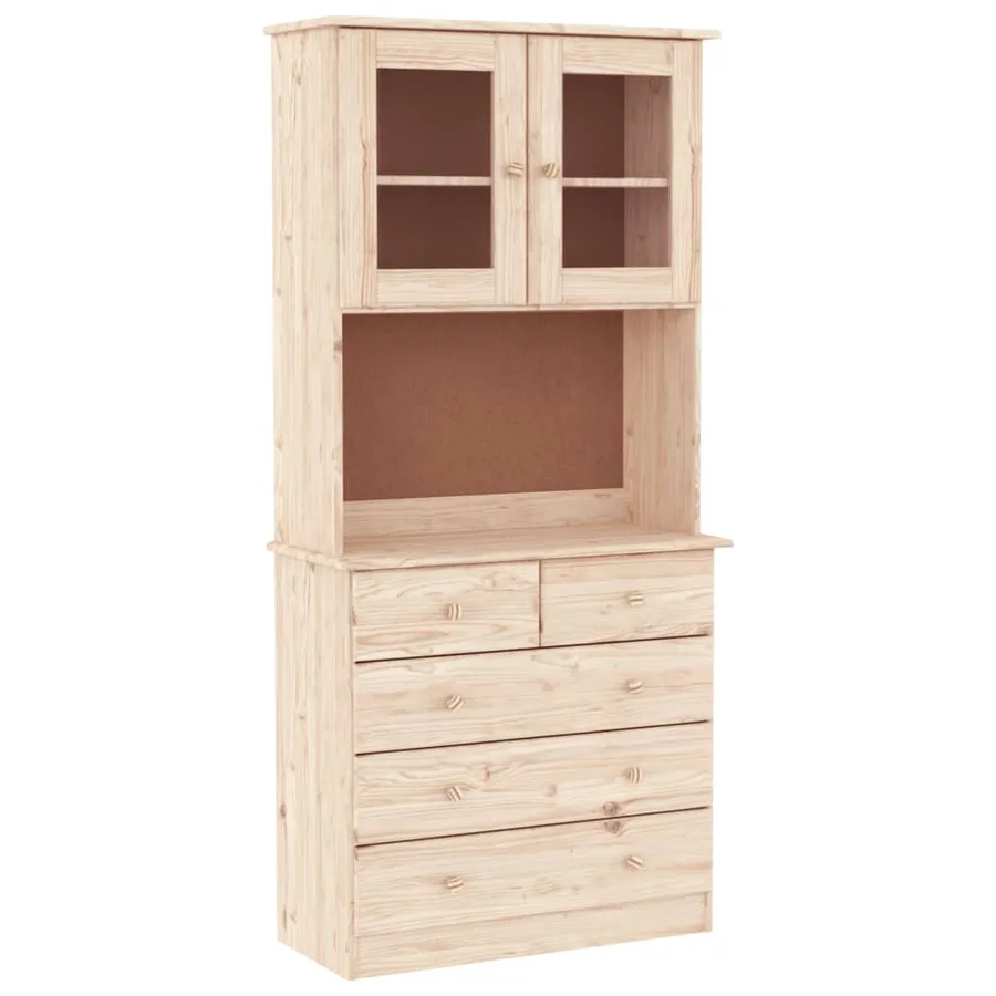 Buffet ALTA 77x35x165 cm bois massif de pin - 2
