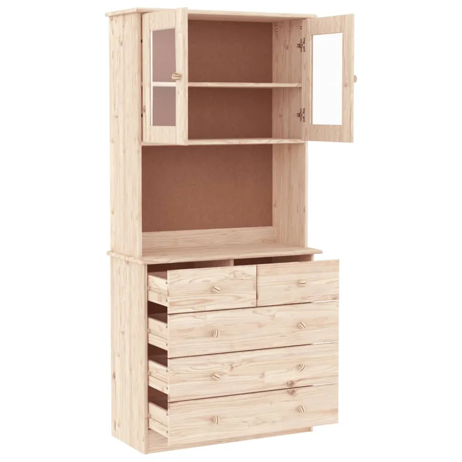 Buffet ALTA 77x35x165 cm bois massif de pin - 5