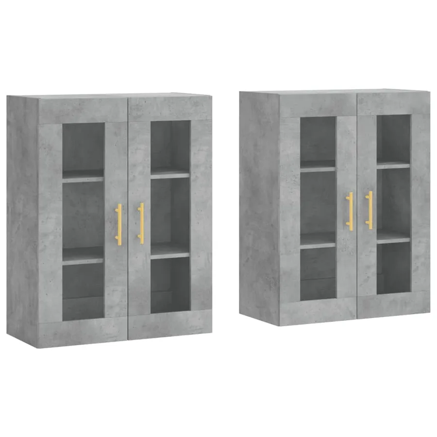 Armoires murales 2 pcs gris béton bois d'ingénierie - 2