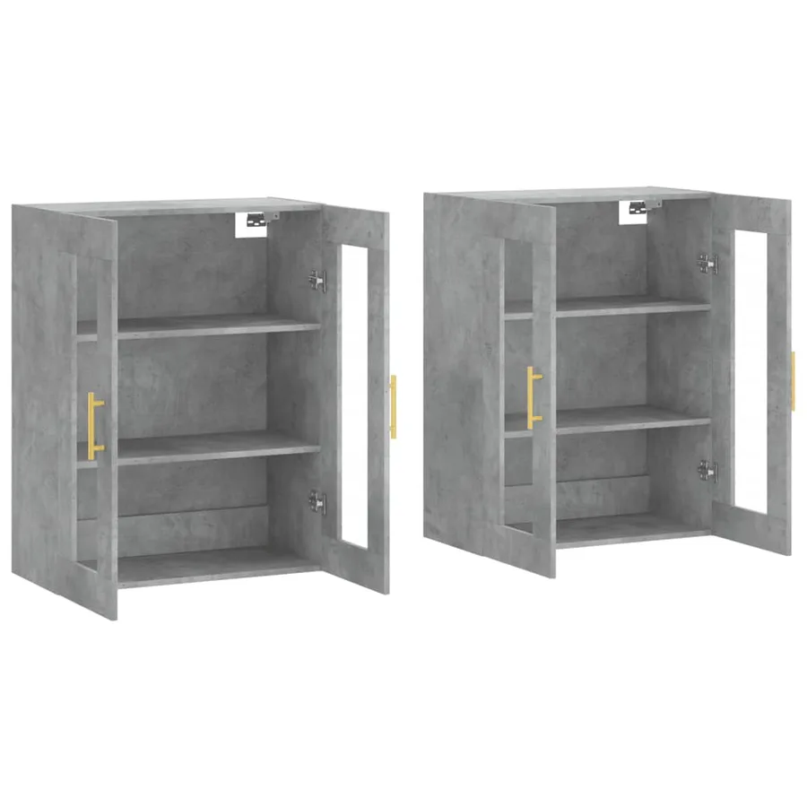 Armoires murales 2 pcs gris béton bois d'ingénierie - 4