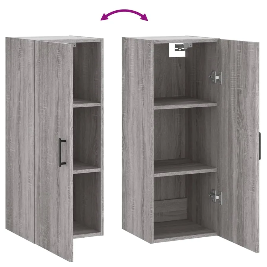 Armoire murale sonoma gris 34,5x34x90 cm - 10