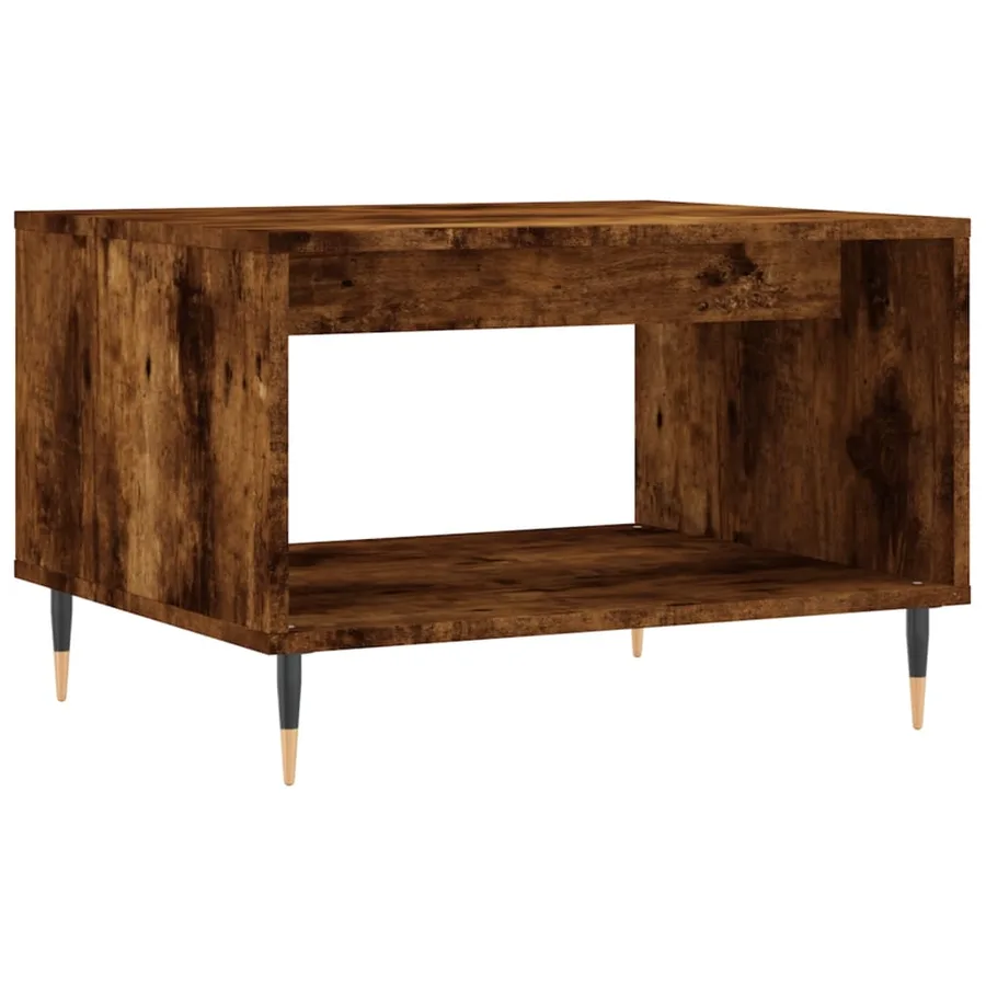 Table basse chêne fumé 60x50x40 cm bois d'ingénierie - 2