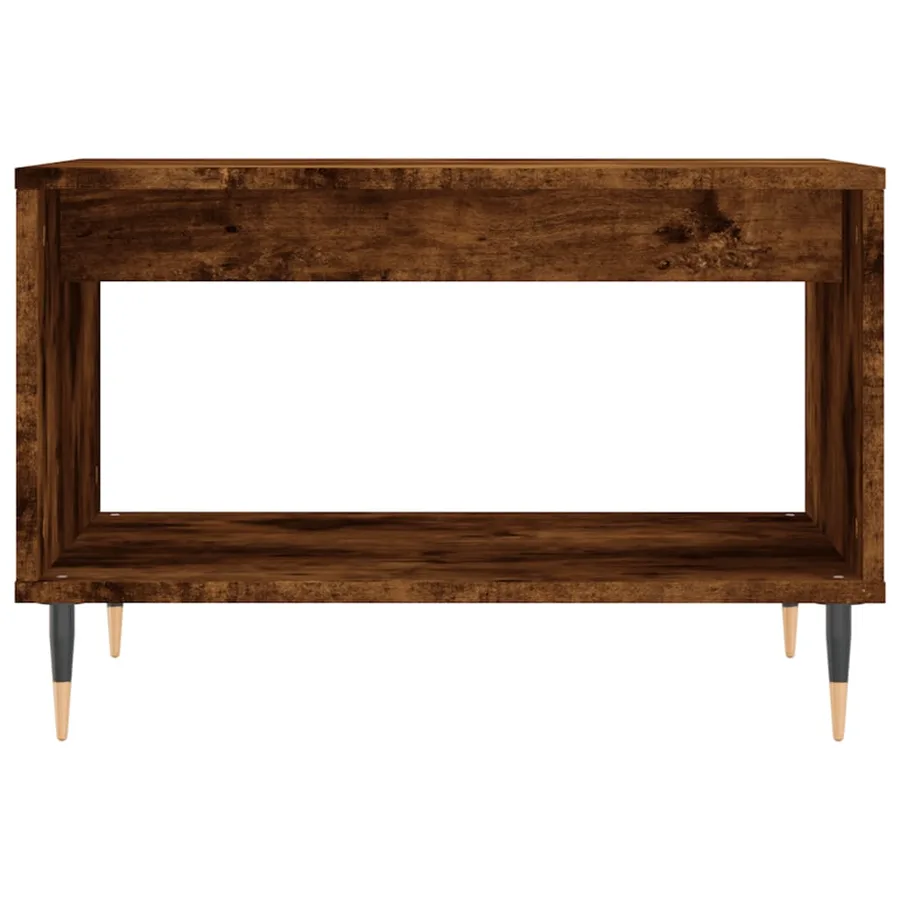 Table basse chêne fumé 60x50x40 cm bois d'ingénierie - 4