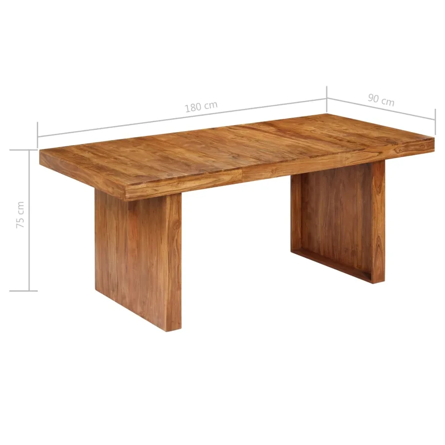 Table de salle à manger 180x90x75 cm Bois solide d'acacia - 8