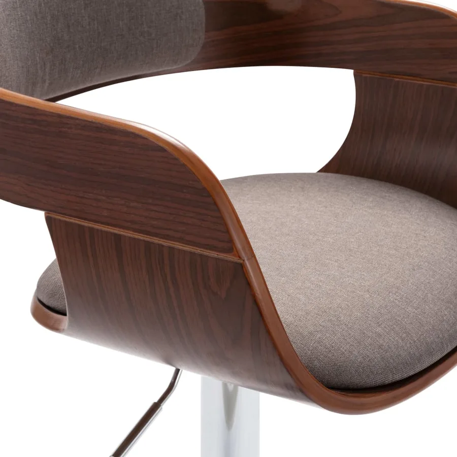 Tabouret de bar Contreplaqué et tissu taupe - 5