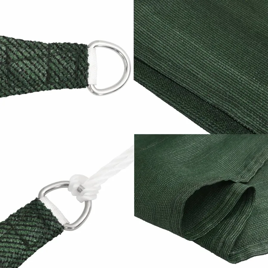 Voile d'ombrage 160 g/m² Vert foncé 4x4 m PEHD - 7