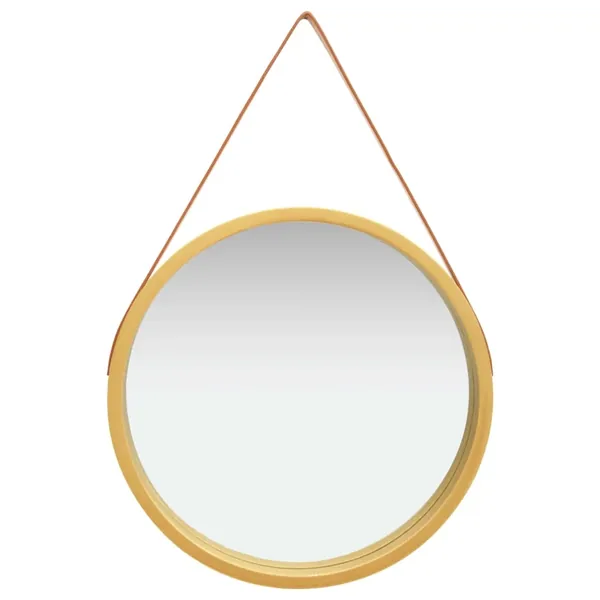 Miroir mural avec sangle 60 cm Doré