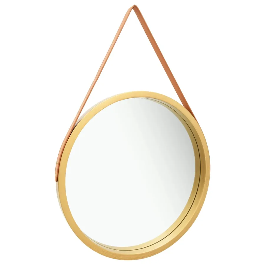 Miroir mural avec sangle 60 cm Doré - 2