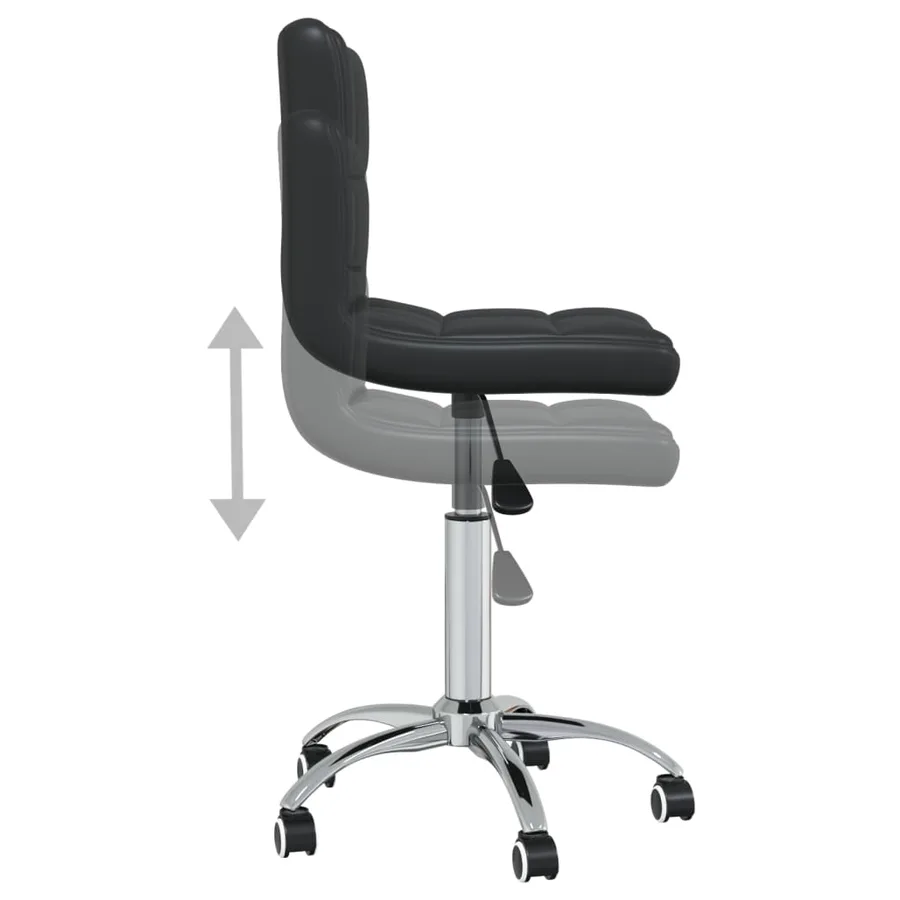 Chaise pivotante de salle à manger Noir Similicuir - 5