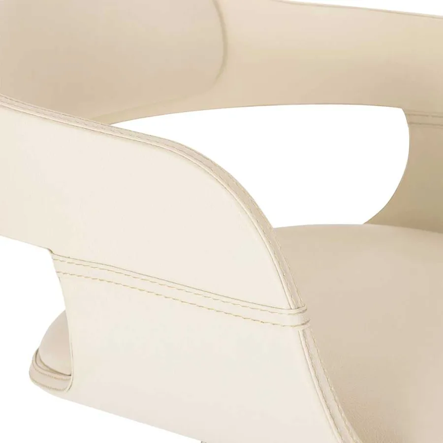 Chaise de salle à manger Blanc Bois courbé et similicuir - 5