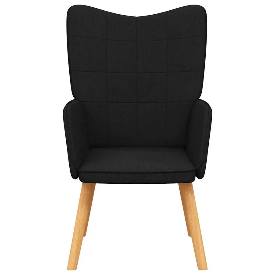 Chaise de relaxation Noir Tissu - 3