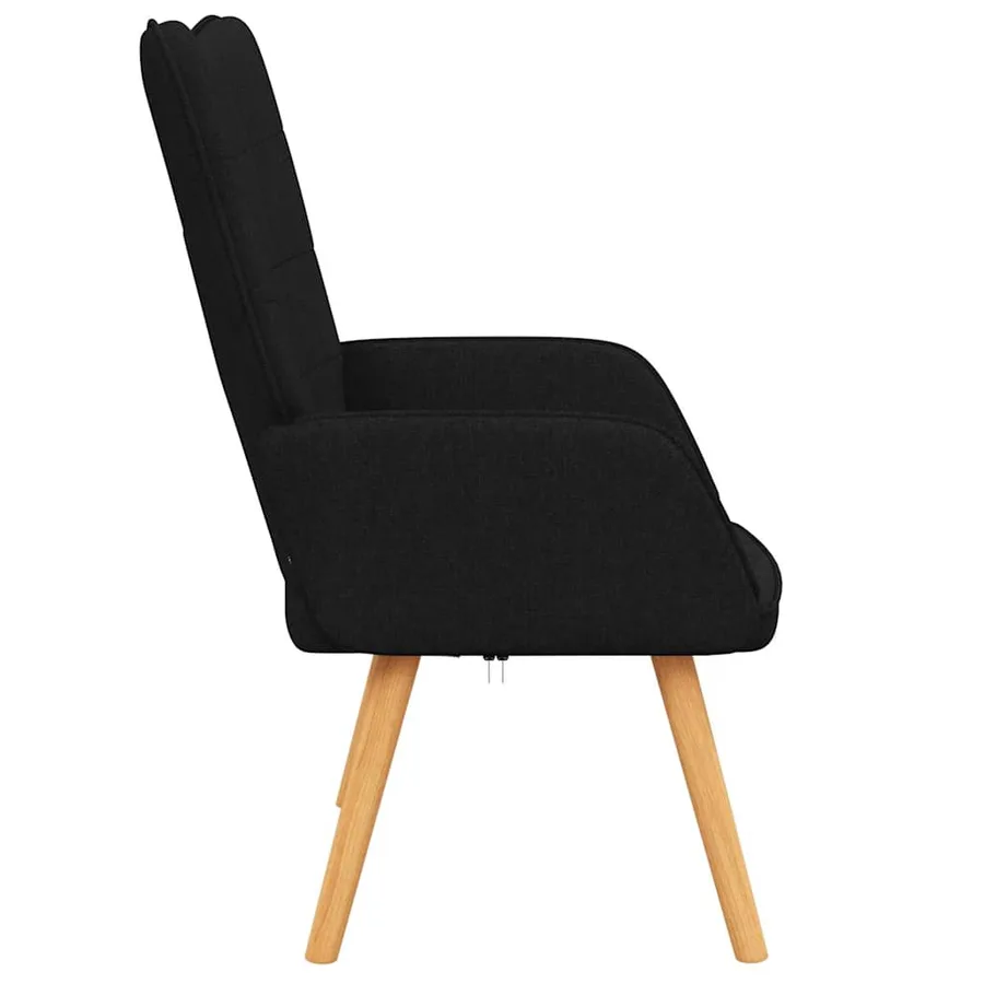 Chaise de relaxation Noir Tissu - 4