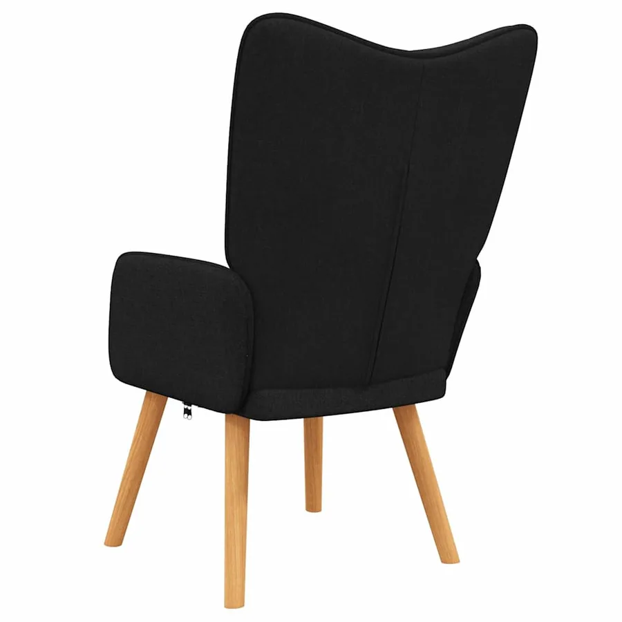 Chaise de relaxation Noir Tissu - 5