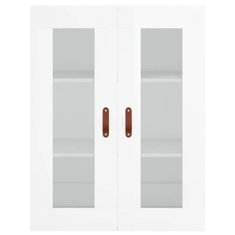 Buffet haut Blanc brillant 69,5x34x180 cm Bois d'ingénierie - 6