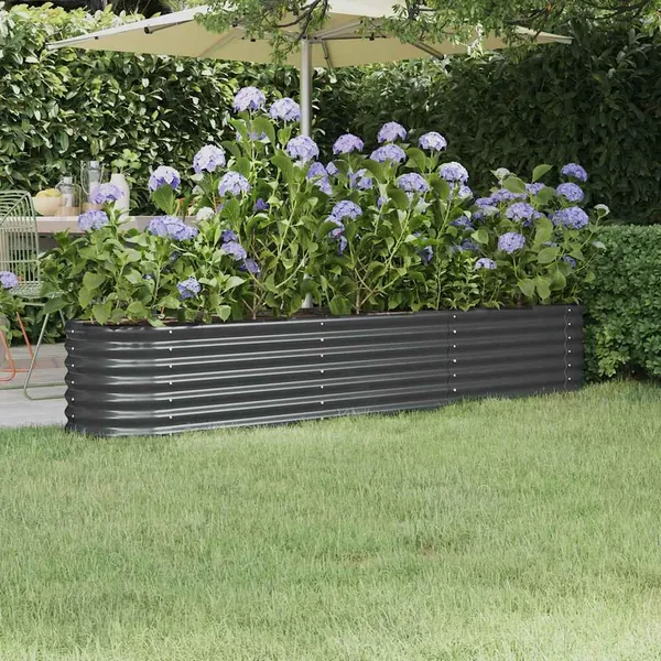 Lit surélevé de jardin Acier galvanisé Anthracite