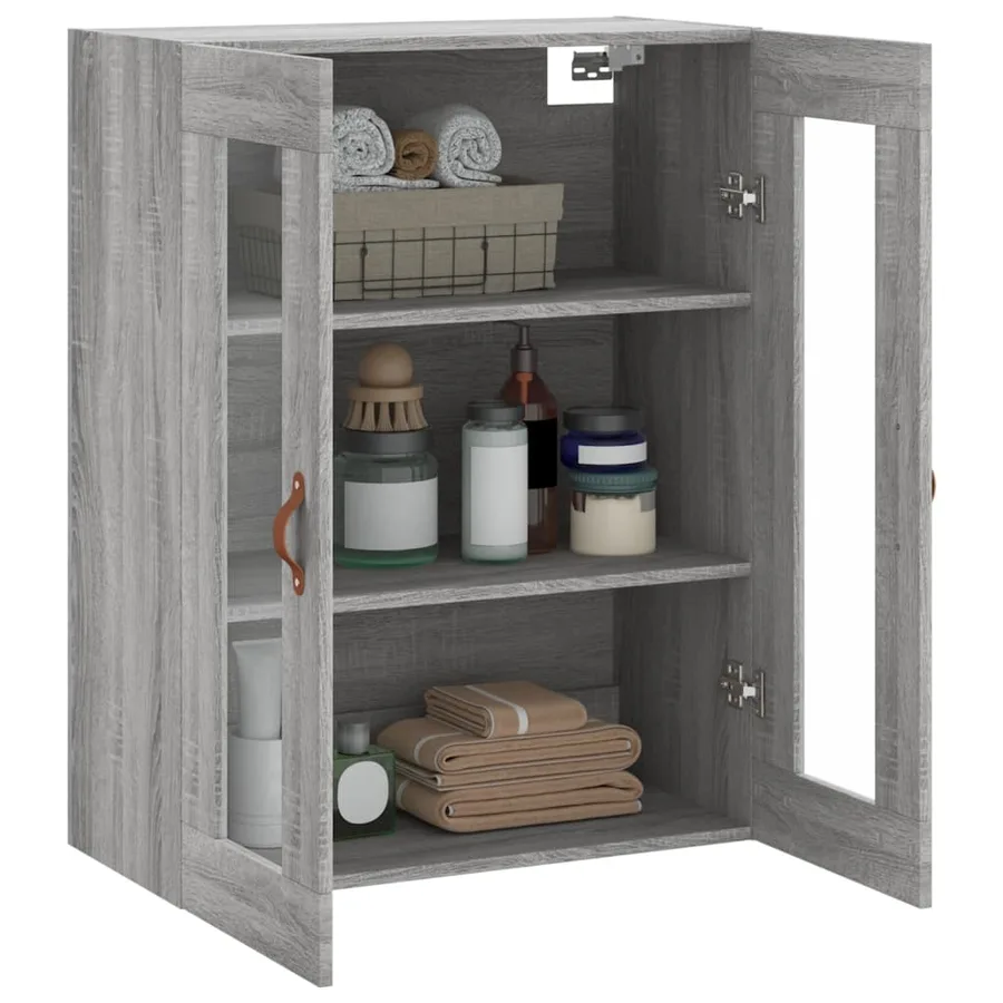 Armoire murale sonoma gris 69,5x34x90 cm - 5