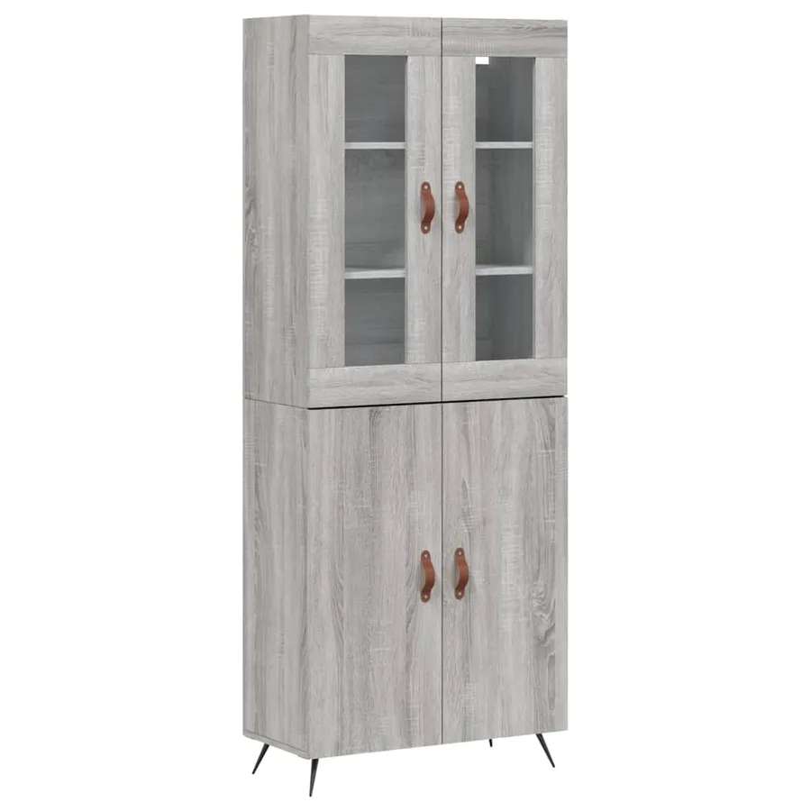 Buffet haut Sonoma gris 69,5x34x180 cm Bois d'ingénierie - 2