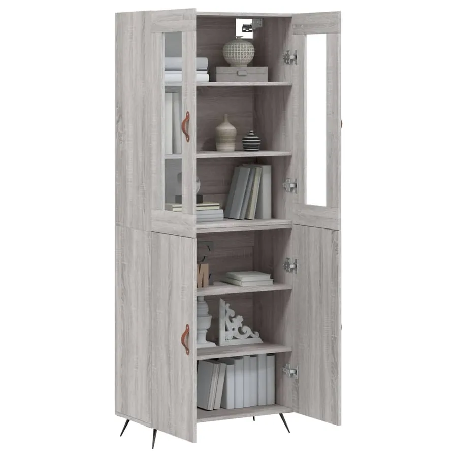 Buffet haut Sonoma gris 69,5x34x180 cm Bois d'ingénierie - 3