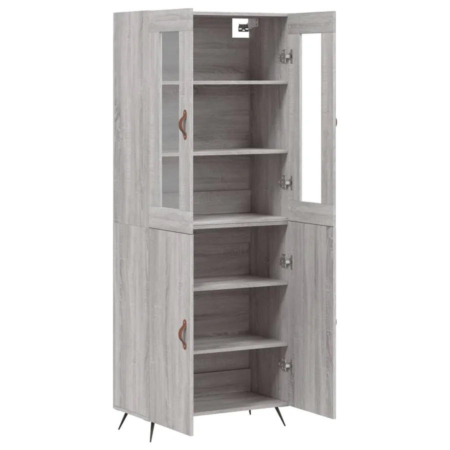 Buffet haut Sonoma gris 69,5x34x180 cm Bois d'ingénierie - 4