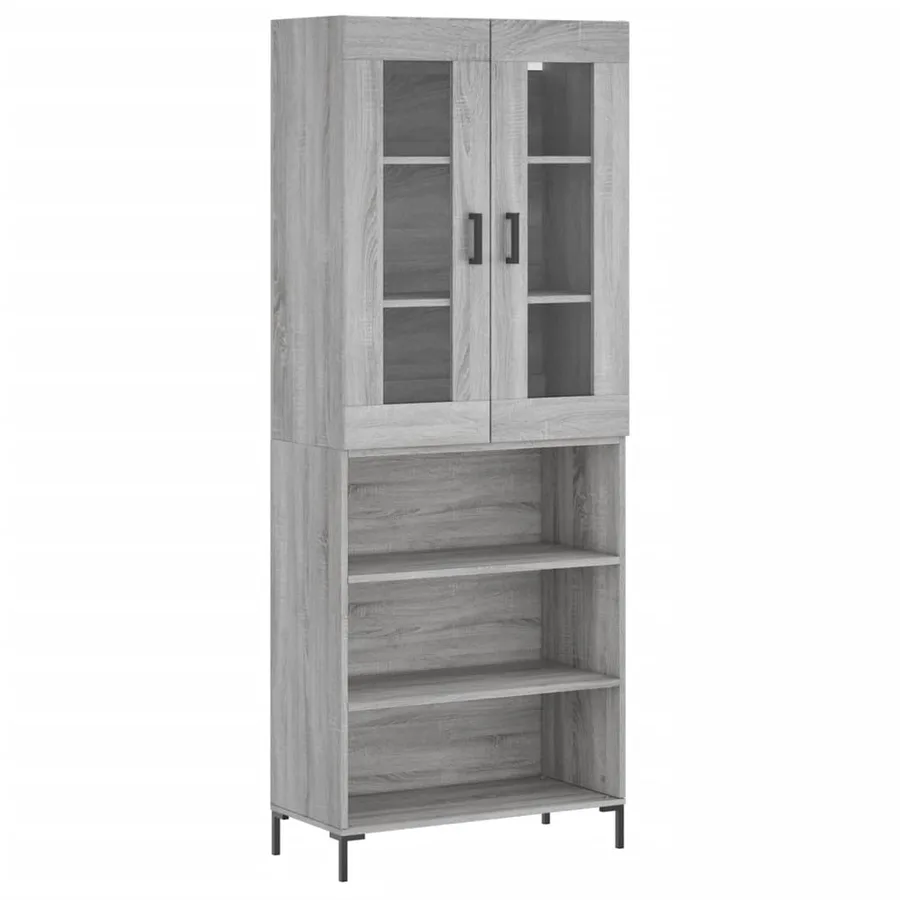 Buffet haut Sonoma gris 69,5x34x180 cm Bois d'ingénierie - 2