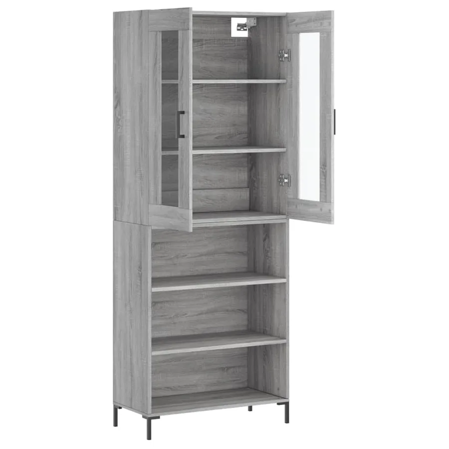 Buffet haut Sonoma gris 69,5x34x180 cm Bois d'ingénierie - 4