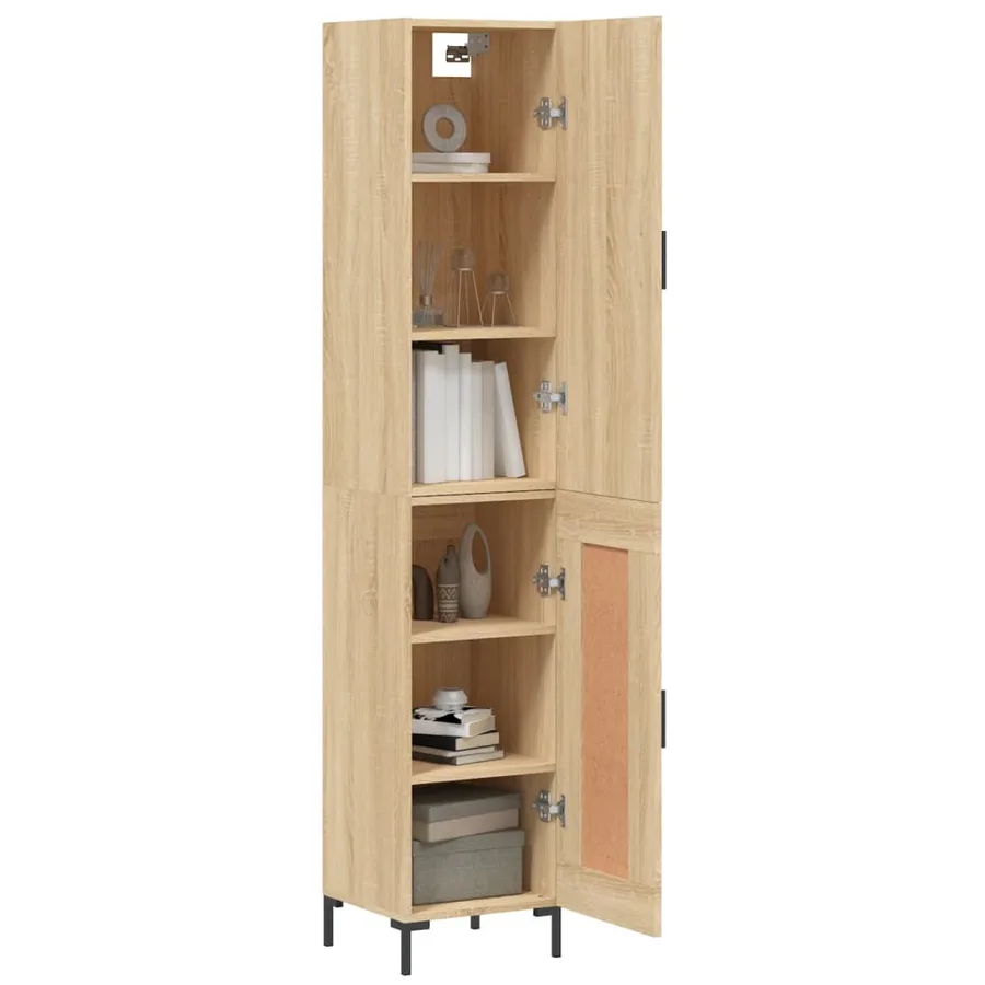 Buffet haut Chêne sonoma 34,5x34x180 cm Bois d'ingénierie - 3