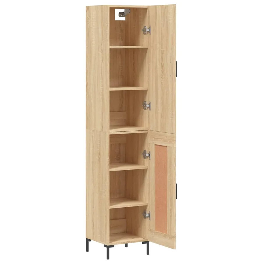 Buffet haut Chêne sonoma 34,5x34x180 cm Bois d'ingénierie - 4