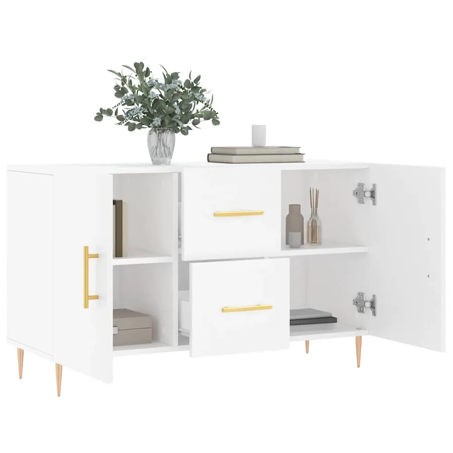Buffet blanc 100x36x60 cm bois d'ingénierie - 4