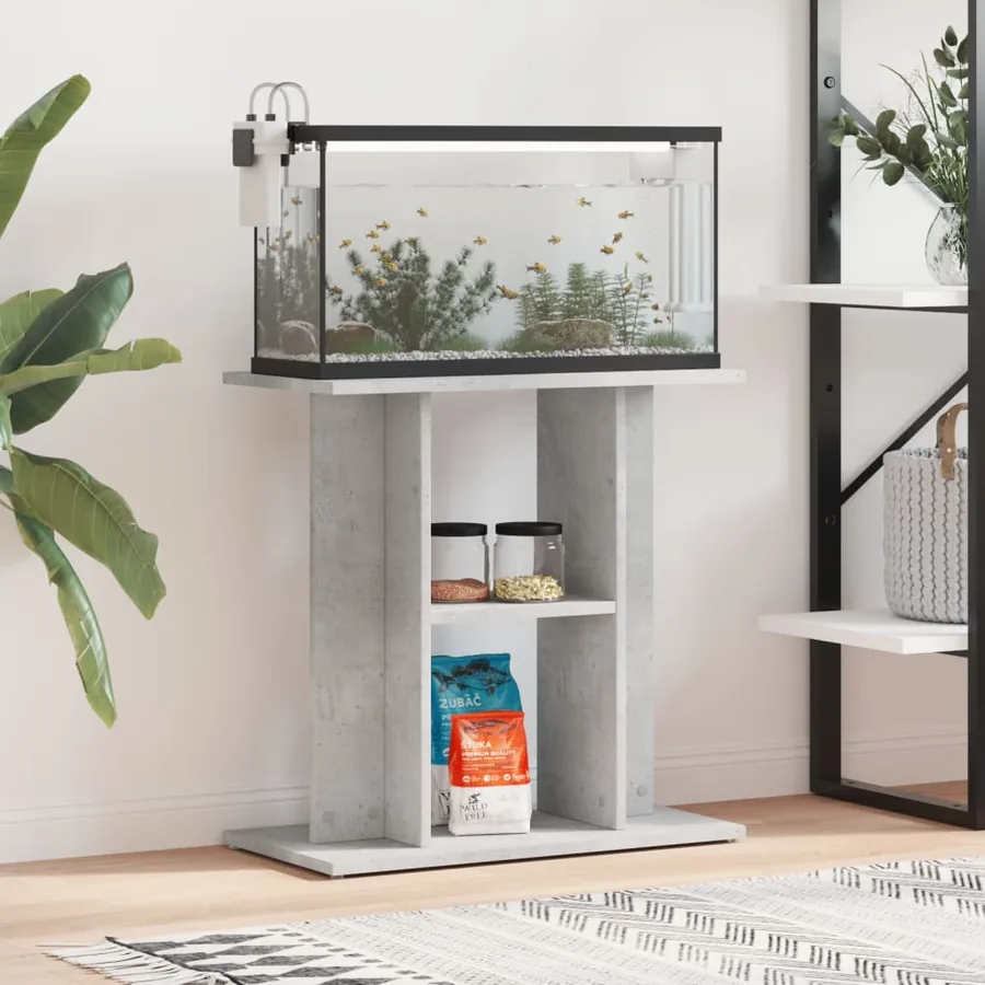 Support d'aquarium en béton gris 60 x 30 x 60 cm Bois d'ingénierie