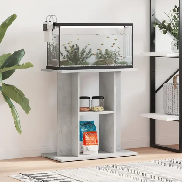 Support d'aquarium en béton gris 60 x 30 x 60 cm Bois d'ingénierie