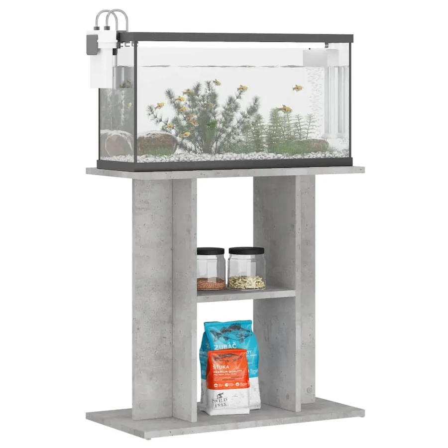 Support d'aquarium en béton gris 60 x 30 x 60 cm Bois d'ingénierie - 3