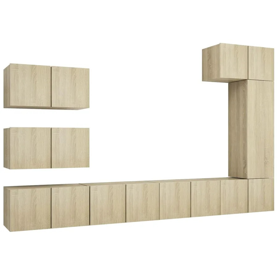 Ensemble de meubles TV 8 pcs Chêne sonoma Bois d'ingénierie - 2